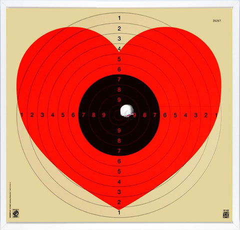 Shot Heart Target Fluoro Red